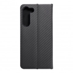 Samsung Galaxy S23 Plus 5G Wallet Cases LUNA Book Carbon Carbon Fibre, Elegant  Black 