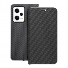 XIAOMI Redmi Note 12 Pro 5G Wallet Cases LUNA Book Carbon Carbon Fibre, Elegant  Black 