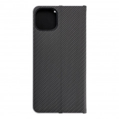 Apple iPhone 15 Plus Wallet Cases LUNA Book Carbon Carbon Fibre, Elegant  Black 