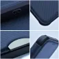 Apple iPhone 15 Pro Wallet Cases Razor Book Carbon Fibre, Carbon pattern  Blue 