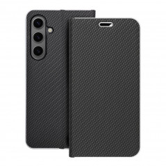 Samsung Galaxy S24 PLUS Wallet Cases LUNA Book Carbon Carbon Fibre, Elegant  Black 