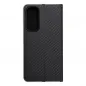 Samsung Galaxy A35 Wallet Cases LUNA Book Carbon Carbon Fibre, Elegant  Black 