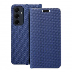 Samsung Galaxy A35 Wallet Cases LUNA Book Carbon Carbon Fibre, Elegant  Blue 