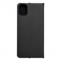 Samsung Galaxy A05 Wallet Cases LUNA Book Carbon Carbon Fibre, Elegant  Black 