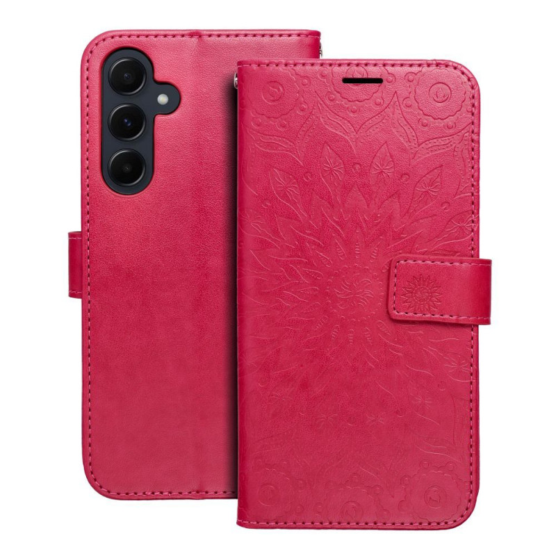 Samsung Galaxy A55 Wallet Cases MEZZO Book Mandala  Magenta 