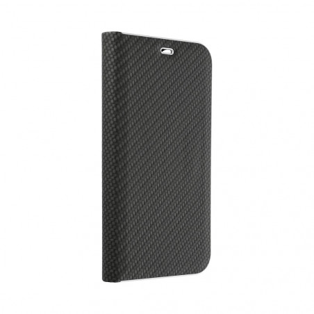 Samsung Galaxy A55 Wallet Cases LUNA Book Carbon Carbon Fibre, Elegant  Black