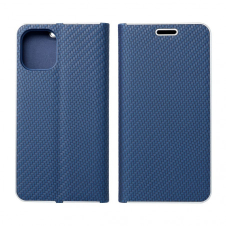 Samsung Galaxy A55 Wallet Cases LUNA Book Carbon Carbon Fibre, Elegant  Blue