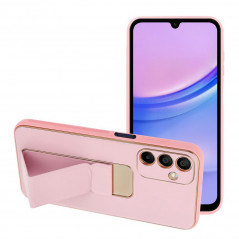 Samsung Galaxy A15 5G Case LEATHER Case Kickstand Pink 