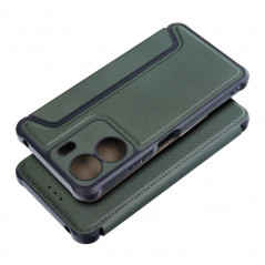 XIAOMI Redmi 13C Wallet Cases Razor Book Carbon Fibre, Carbon pattern  Dark green 