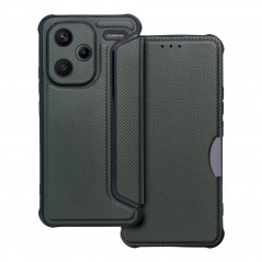 XIAOMI Redmi Note 13 Pro Plus 5G Wallet Cases Razor Book Carbon Fibre, Carbon pattern  Dark green 