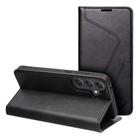 Samsung Galaxy A55 Wallet Cases Forcell F-PROTECT RFID Blocker Book Elegant  Black