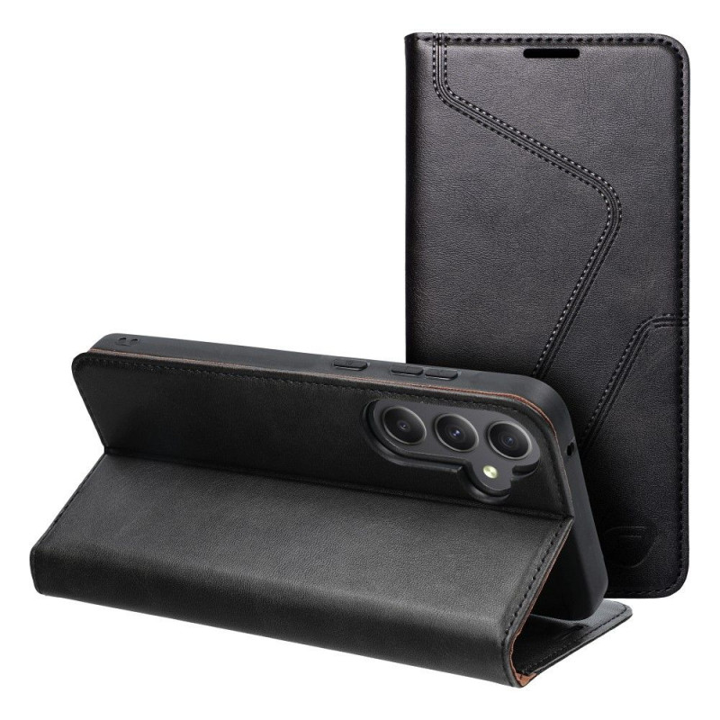 Samsung Galaxy A35 Wallet Cases Forcell F-PROTECT RFID Blocker Book Elegant  Black 