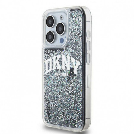 Apple iPhone 13 Pro Case DKNY Liquid Glitters Arch Logo Black