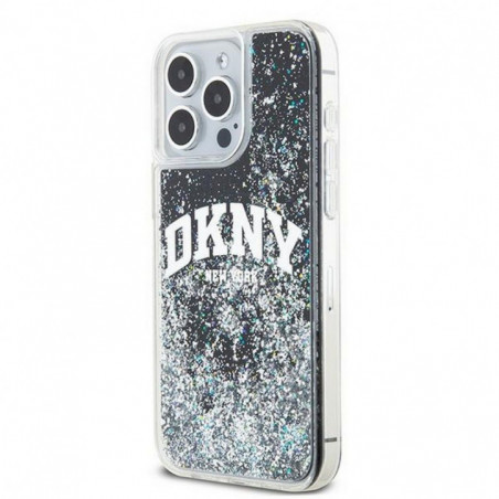 Apple iPhone 13 Pro Max Case DKNY Liquid Glitters Arch Logo Black