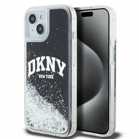 Apple iPhone 14 Case DKNY Liquid Glitters Arch Logo Black