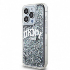 Apple iPhone 15 Pro Case DKNY Liquid Glitters Arch Logo Black