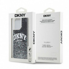 Apple iPhone 15 Pro Max Case DKNY Liquid Glitters Arch Logo Black 