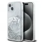 Apple iPhone 15 Case DKNY Liquid Glitters Arch Logo White 