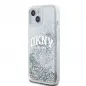 Apple iPhone 15 Case DKNY Liquid Glitters Arch Logo White 