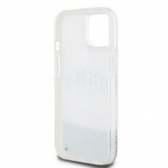 Apple iPhone 15 Case DKNY Liquid Glitters Arch Logo White 