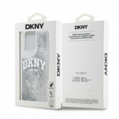 Apple iPhone 15 Pro Case DKNY Liquid Glitters Arch Logo White 