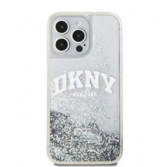 Apple iPhone 15 Pro Max Case DKNY Liquid Glitters Arch Logo White 