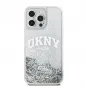 Apple iPhone 15 Pro Max Case DKNY Liquid Glitters Arch Logo White 