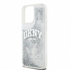 Apple iPhone 15 Pro Max Case DKNY Liquid Glitters Arch Logo White 