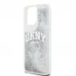 Apple iPhone 15 Pro Max Case DKNY Liquid Glitters Arch Logo White 