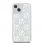 Apple iPhone 15 Case DKNY Liquid Glitters Checkered Pattern White 