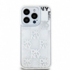 Apple iPhone 15 Pro Case DKNY Liquid Glitters Checkered Pattern White 