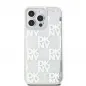 Apple iPhone 15 Pro Max Case DKNY Liquid Glitters Checkered Pattern White 