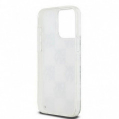 Apple iPhone 15 Pro Max Case DKNY Liquid Glitters Checkered Pattern White 