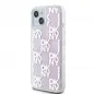 Apple iPhone 15 Case DKNY Liquid Glitters Checkered Pattern Pink 