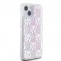 Apple iPhone 15 Case DKNY Liquid Glitters Checkered Pattern Pink 