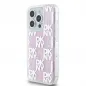 Apple iPhone 15 Pro Case DKNY Liquid Glitters Checkered Pattern Pink 