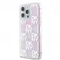 Apple iPhone 15 Pro Max Case DKNY Liquid Glitters Checkered Pattern Pink 