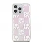 Apple iPhone 15 Pro Max Case DKNY Liquid Glitters Checkered Pattern Pink 