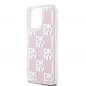 Apple iPhone 15 Pro Max Case DKNY Liquid Glitters Checkered Pattern Pink 