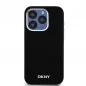 Apple iPhone 14 Pro Case DKNY Silicone Horizontal Metal Logo MagSAFE  Black 