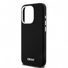 Apple iPhone 14 Pro Case DKNY Silicone Horizontal Metal Logo MagSAFE  Black 