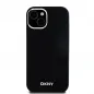 Apple iPhone 15 Case DKNY Silicone Horizontal Metal Logo MagSAFE  Black 