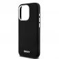 Apple iPhone 15 Pro Case DKNY Silicone Horizontal Metal Logo MagSAFE  Black 