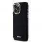 Apple iPhone 15 Pro Max Case DKNY Silicone Horizontal Metal Logo MagSAFE  Black 