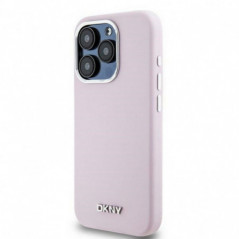 Apple iPhone 14 Pro Case DKNY Silicone Horizontal Metal Logo MagSAFE  Pink