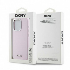 Apple iPhone 14 Pro Case DKNY Silicone Horizontal Metal Logo MagSAFE  Pink 