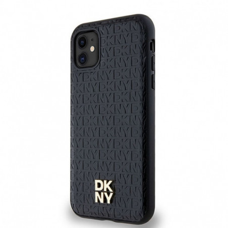 Apple iPhone 11 Case DKNY Pu Repeat Pattern Stack Logo MagSAFE  Black