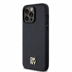 Apple iPhone 13 Pro Case DKNY Pu Repeat Pattern Stack Logo MagSAFE  Black 