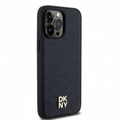 Apple iPhone 13 Pro Case DKNY Pu Repeat Pattern Stack Logo MagSAFE  Black 