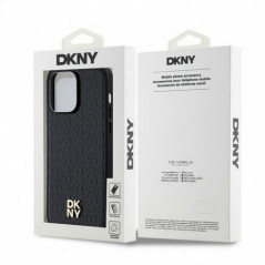 Apple iPhone 13 Pro Case DKNY Pu Repeat Pattern Stack Logo MagSAFE  Black 